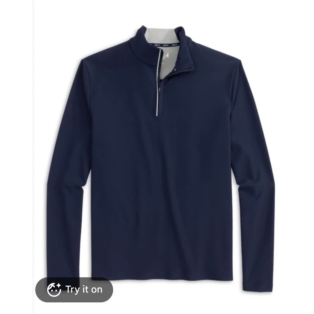 J.Crew Performance Mens Navy Blue Quarter Zip Pullover Sweatshirt Size L